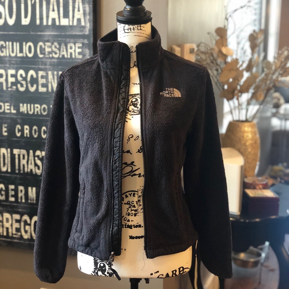 Black, full zip, fleece North Face Jacket